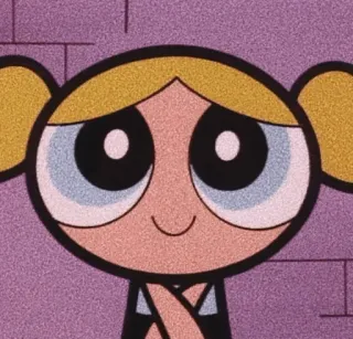 💎 Bubbles The Powerpuff Girls cartone animato, ragazza, occhi azzurri, capelli biondi, Lolly, Le Superchicche telegram sticker
