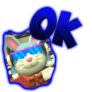 👌 OK coelho, legal, fones de ouvido, OK, expressão telegram sticker