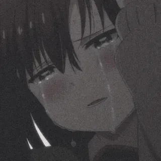 😢 Anime, Garota, chorando, triste, angustiada, emocional telegram sticker
