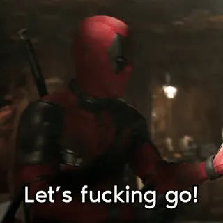 ✊ Deadpool Let's fucking go! Deadpool, Marvel, Film, Superheld, Offensiv, Fluchen telegram sticker
