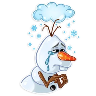 😭 Olaf Frozen オラフ, アナと雪の女王, 雪だるま, 泣く, 悲しい, 冬, アニメ telegram sticker