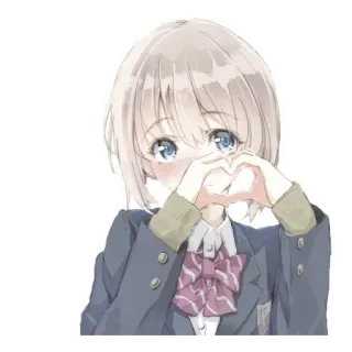 ❤️ Anime, Mädchen, Herz, Liebe, Süß, Schuluniform, Cartoon, Kawaii telegram sticker