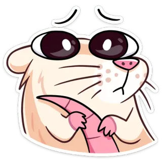 ☹️ แฮมสเตอร์, น่ารัก, การ์ตูน, สัตว์, หนู, สติกเกอร์ telegram sticker