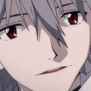 😫 Kaworu Nagisa Neon Genesis Evangelion anime, kaworu, kaworu nagisa, evangelion, character, red eyes telegram sticker