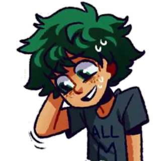 ☺️ ALL M Anime, Capelli verdi, Cartone animato, Personaggio, Illustrazione, Carino whatsapp sticker