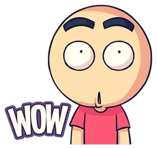 😱 WOW desenho animado, sticker, wow, emoção, surpresa telegram sticker