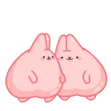 🤔 konijn, verward, vraag, roze, schattig, dier telegram sticker