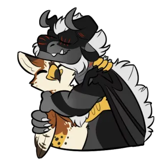 🤩 animal, hug, affection, cartoon, friends, cute telegram sticker