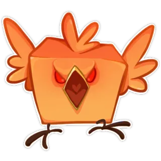 😡 새, 화난, 주황색, 만화, 동물, 괴물 telegram sticker
