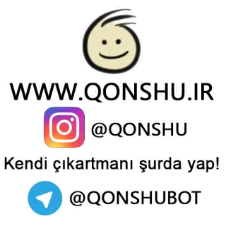 ©️ WWW.QONSHU.IR @QONSHU Kendi çıkartmanı şurada yap! @QONSHUBOT Sticker, Site web, Réseaux sociaux, QONSHU telegram sticker