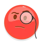 🧐 monokel, rot, ernst, cartoon, gesicht telegram sticker