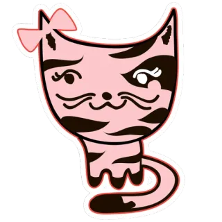 😆 кот, розовый, милый, стикер, мультик, животное, каваий telegram sticker