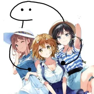 🌝 Anime, Con gái, Tình bạn, Phim hoạt hình telegram sticker