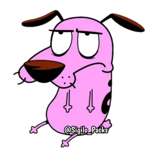 😑 Courage Courage the Cowardly Dog @Sigilo_Packs Мультфильм, Собака, Розовый, Кураж — трусливый пёс telegram sticker