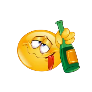 🍾 Emoji, Ubriaco, Alcol, Bottiglia, Cartone animato telegram sticker