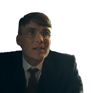🧐 Thomas Shelby Peaky Blinders homem, retrato, peaky blinders, cillian murphy, thomas shelby, gangster, fato, vintage telegram sticker