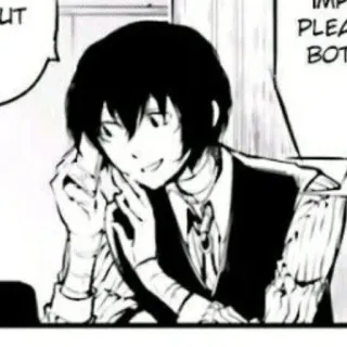 🌟 Dazai Osamu Bungo Stray Dogs Anime, Manga, Bungo Stray Dogs, Dazai Osamu, Postać, Fanart telegram sticker