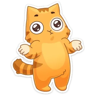 🤷 chat, dessin animé, autocollant, mignon, animal, chat orange telegram sticker