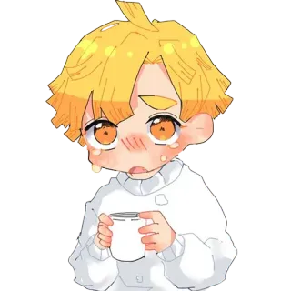 😢 Zenitsu Agatsuma Demon Slayer Anime, Nhân vật, Kawaii, Thanh gươm diệt quỷ, Zenitsu Agatsuma telegram sticker
