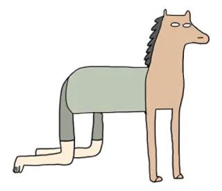 🐎 Pferd, Tier, Mensch, Hybrid, Seltsam telegram sticker