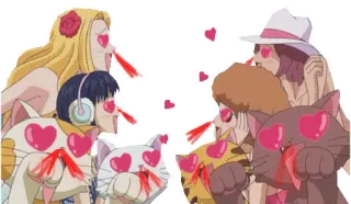 😵 Anime, Amour, Coeurs, Chats, Affection, Emoji whatsapp sticker