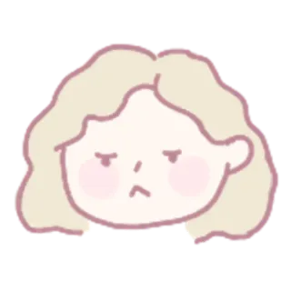 😒 zangado, rosto, pessoa, descontente, desenho animado, mulher telegram sticker