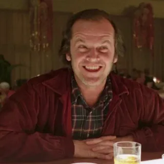 😜 Jack Torrance The Shining terror, película, Jack Nicholson, inquietante, suspense, psicológico telegram sticker