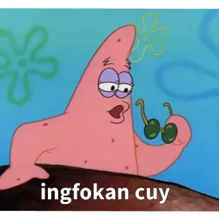 🤔 Patrick Star Spongebob Squarepants ingfokan cuy patrick star, spongebob, cartoon, funny, meme telegram sticker
