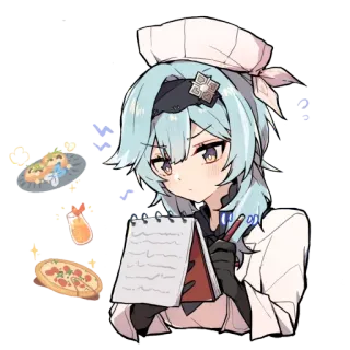 ❇️ Eula Genshin Impact Anime, Postać, Genshin Impact, Eula, Fanart, Naklejka telegram sticker
