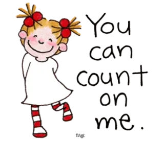 ✌️ You can count on me desenho animado, menina, amizade, confiança, apoio, ilustração whatsapp sticker