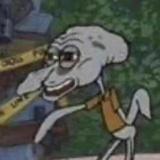 🥢 Squidward Spongebob Squarepants squidward, spongebob, cartoon, funny, meme whatsapp sticker