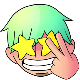 ✌️ estrella, paz, dibujo animado, personaje, pegatina, animación, cómic whatsapp sticker