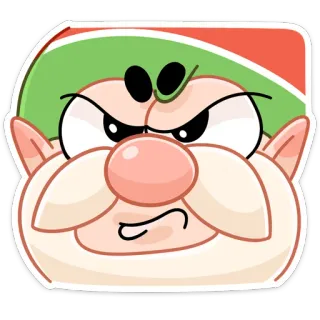 😠 elfo, dibujos animados, enojado, navidad, personaje telegram sticker