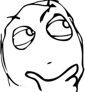 🤔 meme, trollface, thinking, internet, funny telegram sticker