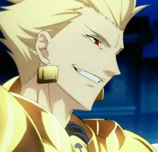 ✨ Gilgamesh Fate/stay night Anime, Złoty, Postać, Zadowolony z siebie, Pewny siebie, Fate telegram sticker