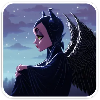 ☹️ Maleficent ดิสนีย์, มาเลฟิเซนต์, ตัวร้าย, แฟนตาซี, ราชินีปีศาจ telegram sticker