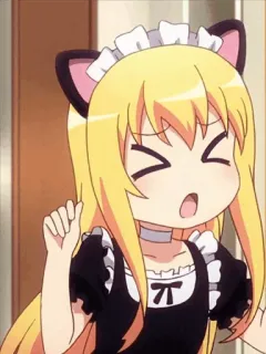 🐱 anime, cat ears, maid, cute, kawaii, manga, character telegram sticker