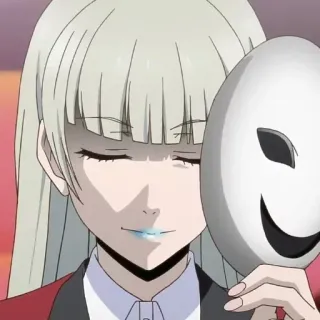 🍧 anime, girl, mask, expressionless, white hair, red jacket whatsapp sticker