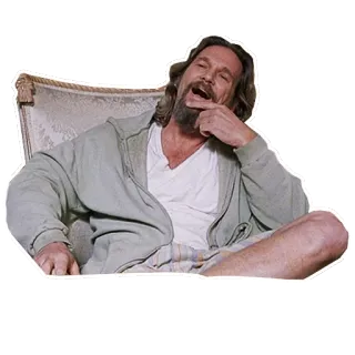 😀 The Dude The Big Lebowski The Dude, The Big Lebowski, Jeff Bridges, movie, character, film telegram sticker