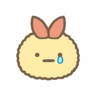 🍐 Sumikko Gurashi, Ebi Fry no Shippo, camarão, kawaii, fofo, lágrima, triste telegram sticker