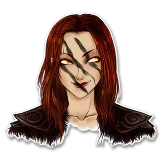 😏 pejuang, wanita, petarung, fantasi, bekas luka telegram sticker