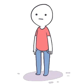 😐 캐릭터, 사람, 서있는, 단순한, 만화, 일러스트 telegram sticker