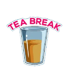 ☕ TEA BREAK Tee, Teepause, Getränk, Getränk, Entspannung, Tasse telegram sticker