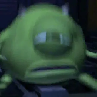 😐 Mike Wazowski Monsters, Inc. Mike Wazowski, Monsters & Co., Disney, Pixar, divertente, Meme, Cartone animato telegram sticker