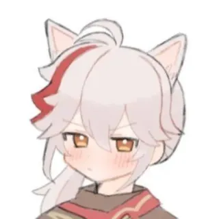 😒 Kazuha Genshin Impact 动漫, 卡通, 角色, 游戏, 同人, 猫耳 telegram sticker