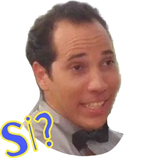 🤔 Si? вопрос, мужчина, согласие, да, выражение, портрет telegram sticker