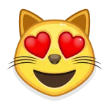 😻 кот, эмодзи, глаза-сердечки, любовь, животное, милый whatsapp sticker