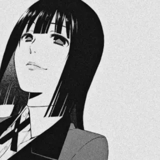 ♣️ anime, girl, black and white, school uniform telegram sticker