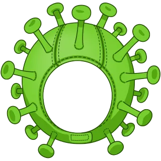 🎭 Coronavirus, Virus, Bacteria, Infección, Enfermedad, Sombrero, Verde telegram sticker