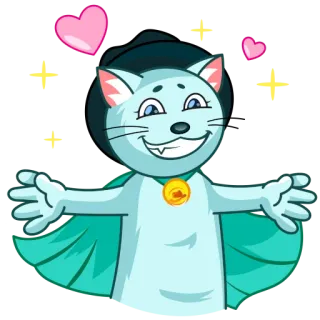 ❤️ gato, dibujos animados, feliz, amor, corazón, lindo telegram sticker